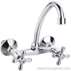 Cross Handle Wall Mount Kitchen Tap