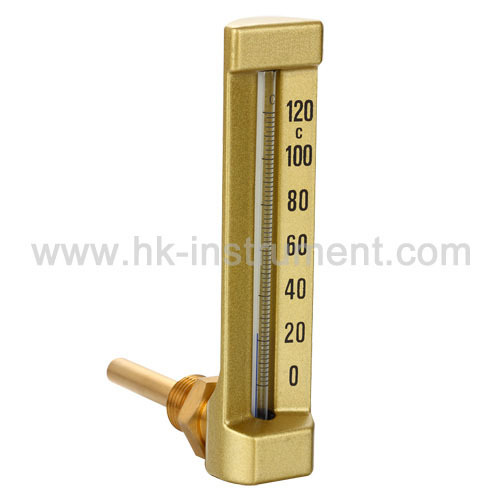 V-shaped glass thermometer