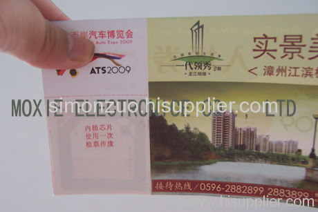 RFID HF or UHF smart E-ticket Paper Card