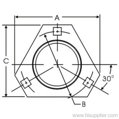 Triangular 3-Bolt Hole Self-Aligning Mounting Flange