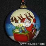 hand painted glass xmas ball