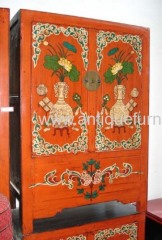 Antique painted small cabinet