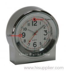 Spy Camera Desk Clock-Metallic Mini DVR clock with 8GB memory