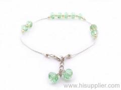 aqua crystal anklet