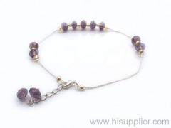 lilac crystal anklet