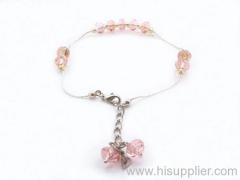 baby pink crystal anklet