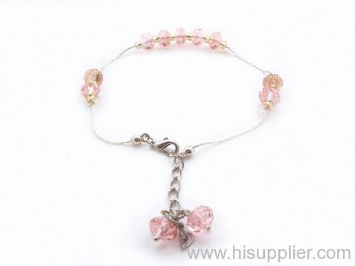 baby pink crystal anklet