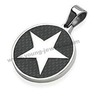 Stainless Steel Carbon Fiber Pendant / Stainless Steel Jewelry