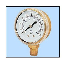 Brass polished case pressure gauges