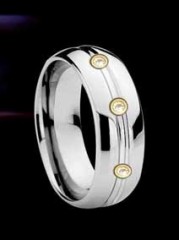 Fashion tungsten men's ring with diamond jewelry