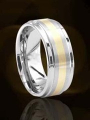 Fashion men's ring with gold inlay tungsten jewelry