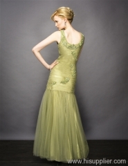 green evening dress