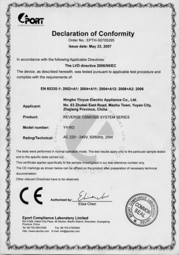 CE certificate