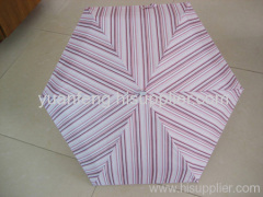 5 fold umbrella pongee stripe