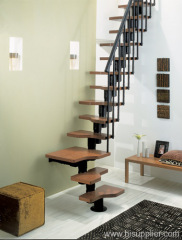 wood steel staircase