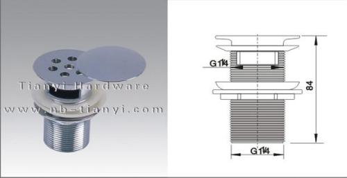 Brass Chrome Plated Waste Drain with Outlet Diameter G 11/4