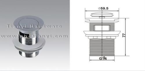 Zinc Alloy Pop-up Chrome Plated Waste Drain with Overflow