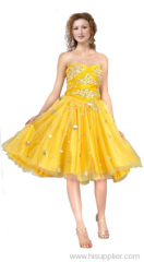 yellow cocktail dress