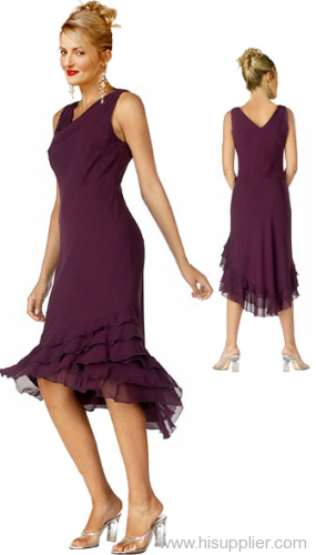 purple cocktail gown