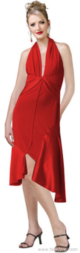 Red Satin Cocktail Dress