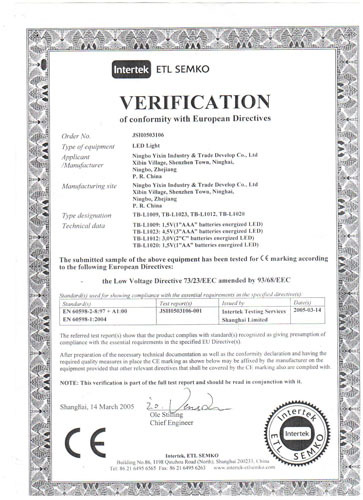 CE certificate in 2006