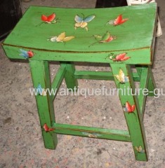 old green painting stool