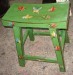 old green painting stool