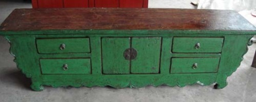 Old green Tv cabinet