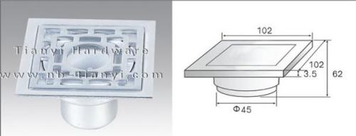 102mmx102mmx3.5mm High Grade Aluminium Anti-odor Floor Drain