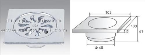 103mm×103mm×5mm High Grade Aluminium Anti-odor Floor Drain