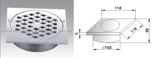 118mm×118mm High Grade Casting Stainless Steel Floor Drain