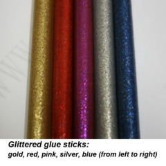Hot melt glue stick glittered
