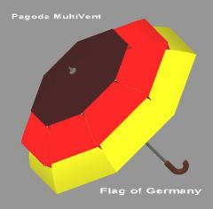 Pagoda MultiVent umbrella (Flag of Germany)