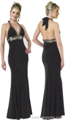 Black Beaded Evening Dress