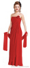 red chiffon evening dress