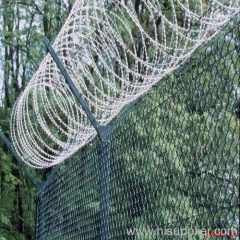 PVC coated barbed wire fence