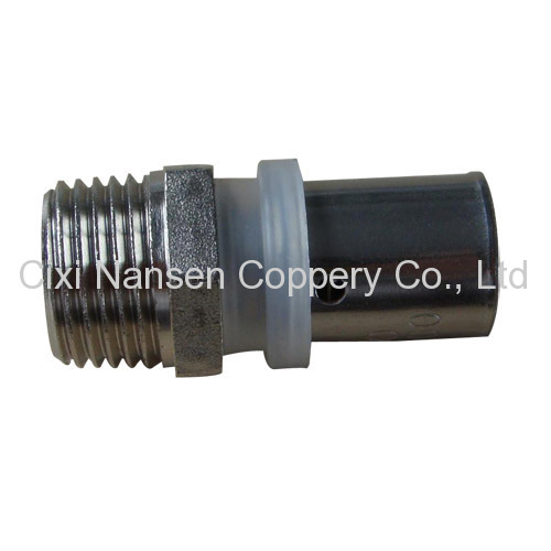 Nickel-Plated Brass Press Male Straight Fitting