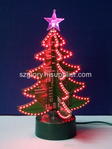 USB PCB x'mas tree color LED flash