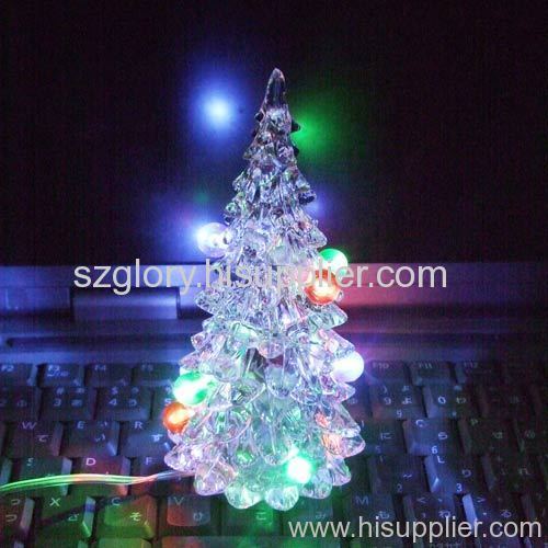 USB 7 color crystal christmas tree