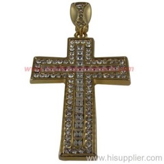 Gold Crystal Cross Pendants