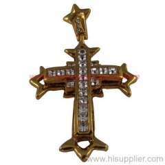 Fahion gold cross pendant