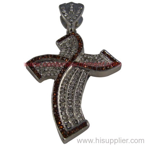 Fancy silver cross pendant