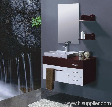 white PVC bathroom vanity