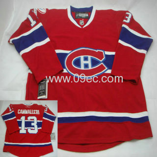 #13 CAMMALLERI red montreal canadiens with 100years patch hockey jersey