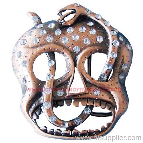 Snake with Skull Belt Buckles