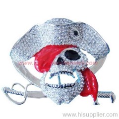 Skull in Hat Hip Hop Belt Buckles