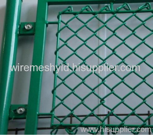 green coated chain link fence