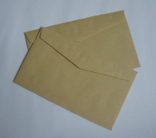 kraft envelope in wallet