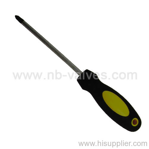 Double colour rubber and plastic handle screwdriver