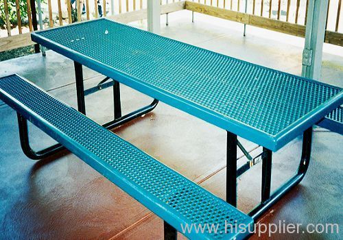 PE coated expanded metal picnic tables